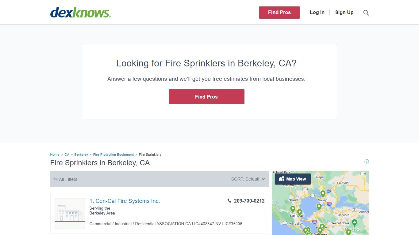 Top 30 Fire Sprinklers in Berkeley, CA | DexKnows.com