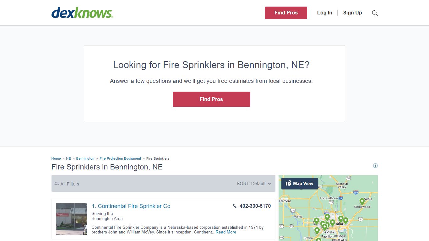 Top 29 Fire Sprinklers in Bennington, NE | DexKnows.com